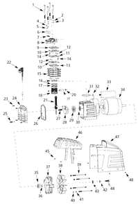 Pump Parts Diagram and Parts List for HL5507  Campbell Hausfeld Compressor